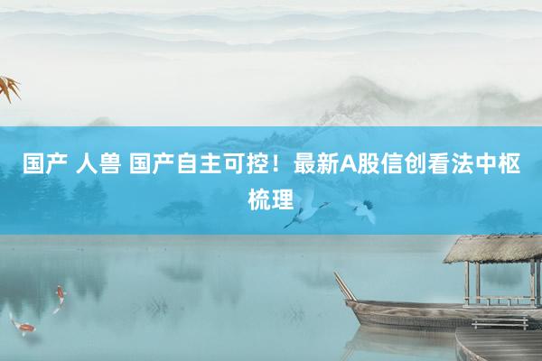 国产 人兽 国产自主可控！最新A股信创看法中枢梳理