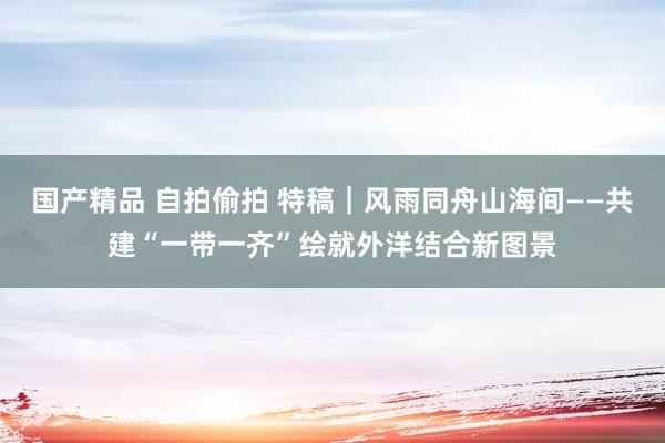 国产精品 自拍偷拍 特稿｜风雨同舟山海间——共建“一带一齐”绘就外洋结合新图景