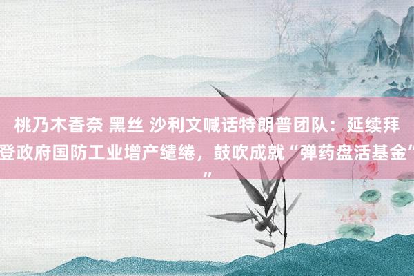 桃乃木香奈 黑丝 沙利文喊话特朗普团队：延续拜登政府国防工业增产缱绻，鼓吹成就“弹药盘活基金”