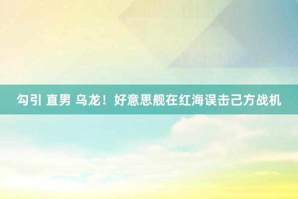 勾引 直男 乌龙!好意思舰在红海误击己方战机
