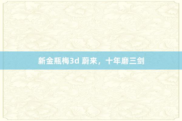 新金瓶梅3d 蔚来，十年磨三剑