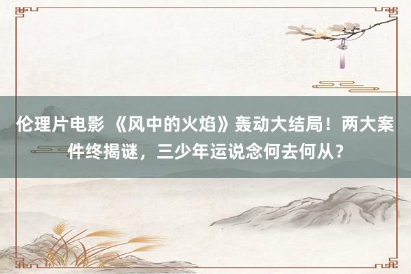 伦理片电影 《风中的火焰》轰动大结局！两大案件终揭谜，三少年运说念何去何从？