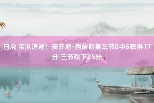 白虎 带队追逐！安芬尼-西蒙斯第三节8中6独得17分 三节砍下25分