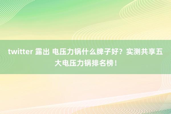 twitter 露出 电压力锅什么牌子好？实测共享五大电压力锅排名榜！