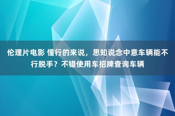 伦理片电影 懂行的来说，思知说念中意车辆能不行脱手？不错使用车招牌查询车辆