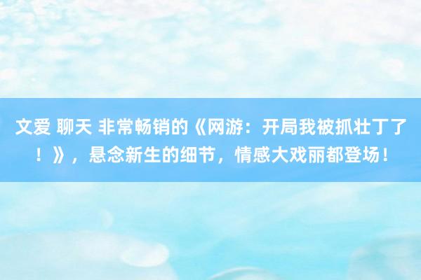 文爱 聊天 非常畅销的《网游：开局我被抓壮丁了！》，悬念新生的细节，情感大戏丽都登场！