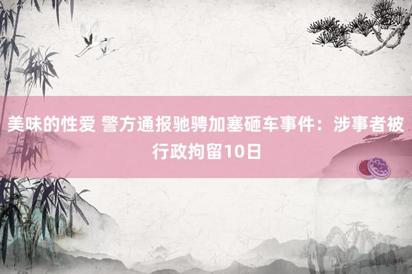 美味的性爱 警方通报驰骋加塞砸车事件：涉事者被行政拘留10日