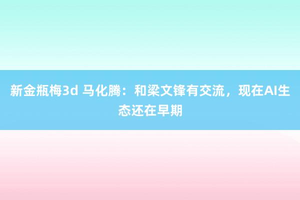 新金瓶梅3d 马化腾：和梁文锋有交流，现在AI生态还在早期