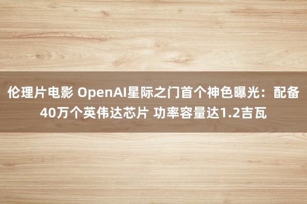 伦理片电影 OpenAI星际之门首个神色曝光：配备40万个英伟达芯片 功率容量达1.2吉瓦