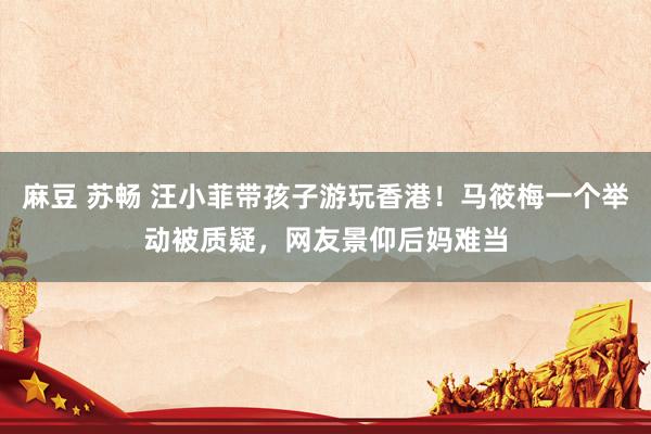 麻豆 苏畅 汪小菲带孩子游玩香港！马筱梅一个举动被质疑，网友景仰后妈难当