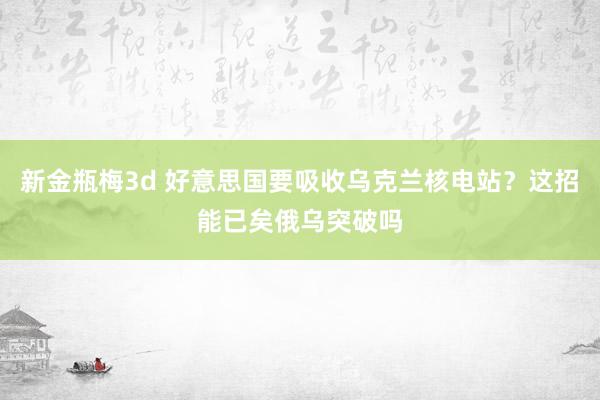 新金瓶梅3d 好意思国要吸收乌克兰核电站？这招能已矣俄乌突破吗