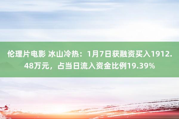 伦理片电影 冰山冷热：1月7日获融资买入1912.48万元，占当日流入资金比例19.39%