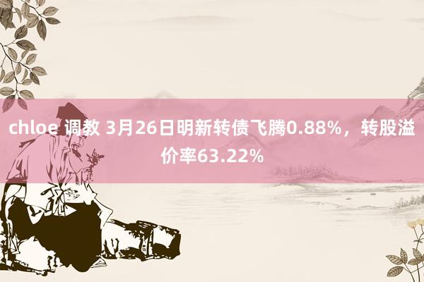 chloe 调教 3月26日明新转债飞腾0.88%，转股溢价率63.22%