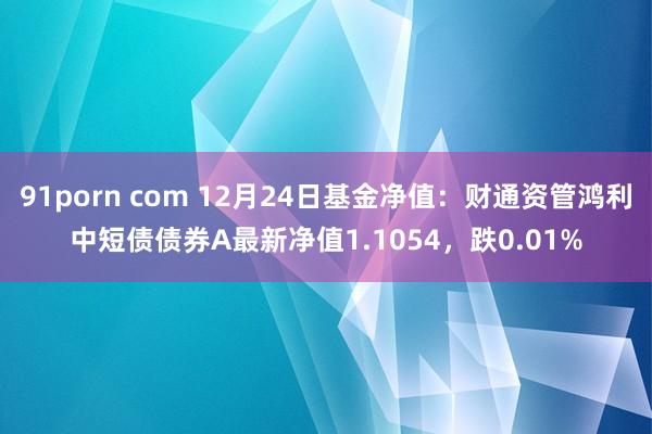 91porn com 12月24日基金净值：财通资管鸿利中短债债券A最新净值1.1054，跌0.01%