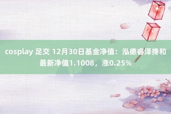 cosplay 足交 12月30日基金净值：泓德睿泽搀和最新净值1.1008，涨0.25%