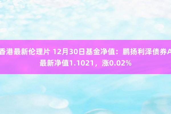 香港最新伦理片 12月30日基金净值：鹏扬利泽债券A最新净值1.1021，涨0.02%