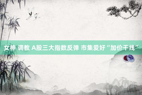 女神 调教 A股三大指数反弹 市集爱好“加价干线”