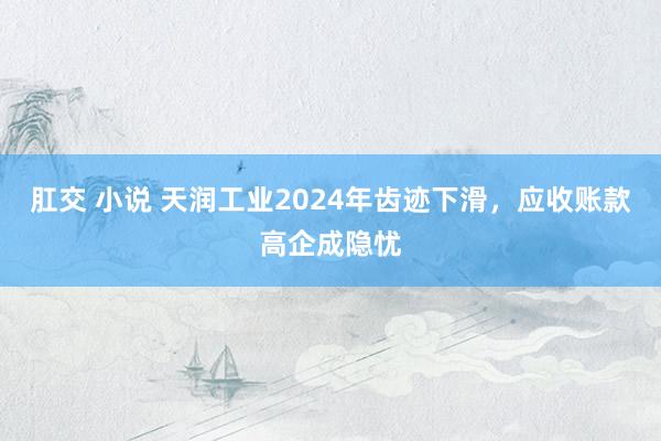 肛交 小说 天润工业2024年齿迹下滑，应收账款高企成隐忧