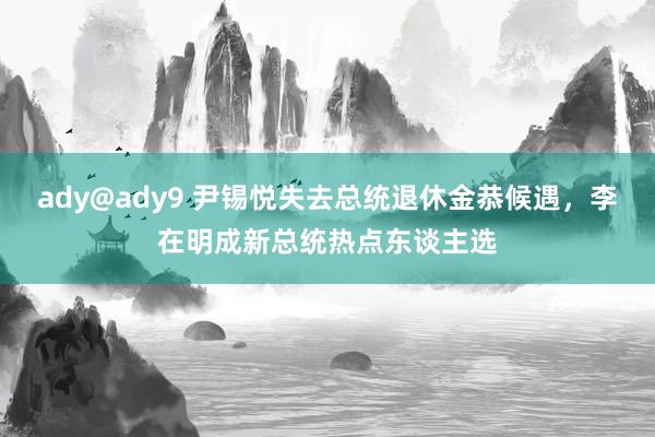 ady@ady9 尹锡悦失去总统退休金恭候遇,李在明成新总统热点东谈主选