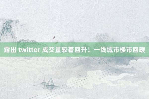 露出 twitter 成交量较着回升！一线城市楼市回暖