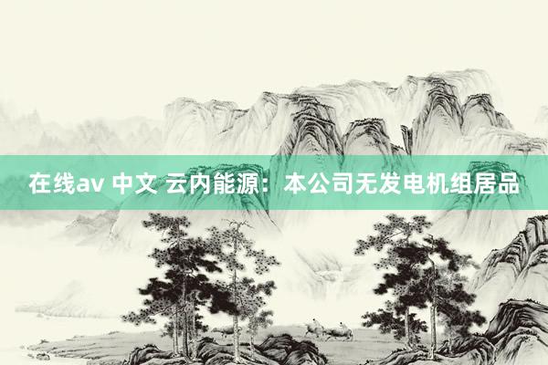 在线av 中文 云内能源：本公司无发电机组居品