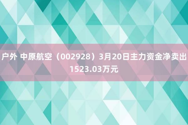户外 中原航空（002928）3月20日主力资金净卖出1523.03万元