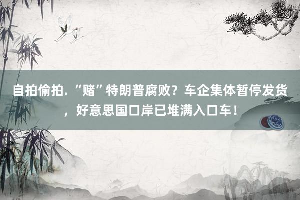自拍偷拍. “赌”特朗普腐败？车企集体暂停发货，好意思国口岸已堆满入口车！