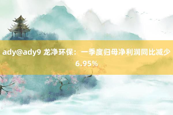 ady@ady9 龙净环保：一季度归母净利润同比减少6.95%