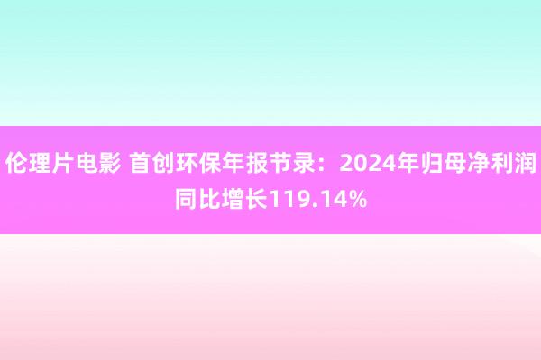 伦理片电影 首创环保年报节录：2024年归母净利润同比增长119.14%