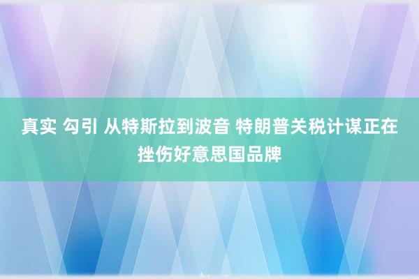 真实 勾引 从特斯拉到波音 特朗普关税计谋正在挫伤好意思国品牌