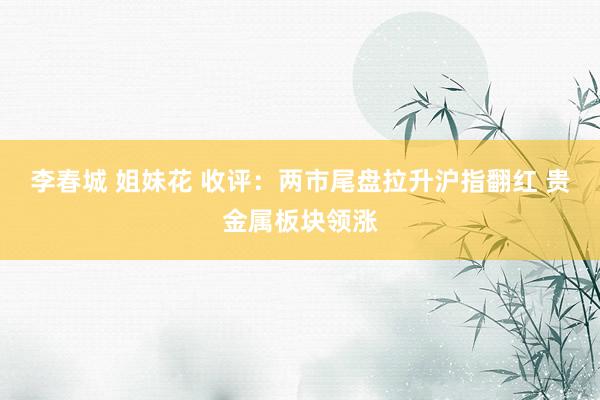 李春城 姐妹花 收评：两市尾盘拉升沪指翻红 贵金属板块领涨