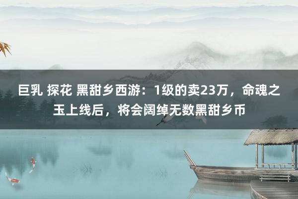 巨乳 探花 黑甜乡西游：1级的卖23万，命魂之玉上线后，将会阔绰无数黑甜乡币