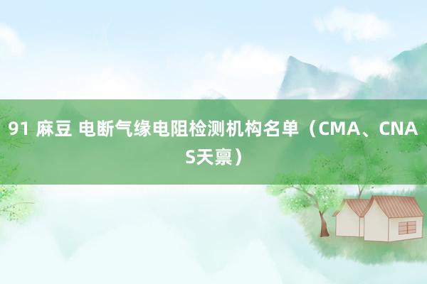 91 麻豆 电断气缘电阻检测机构名单（CMA、CNAS天禀）